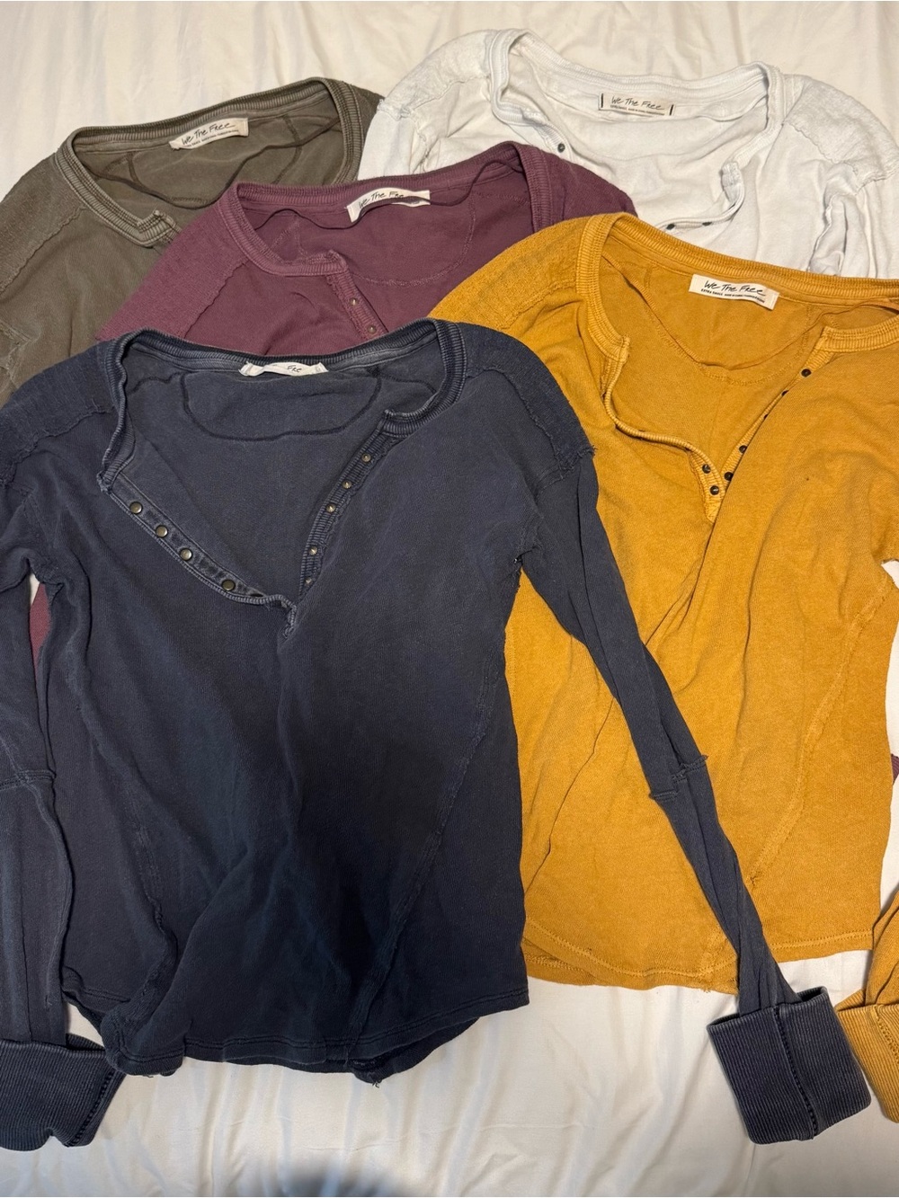 5 PACK We The Free Henley Multi Colored Long Sleeves